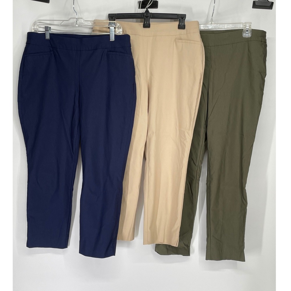 Chico's Womens Pants 2R/12 Lot of 3 Ankle Multi So Slimming Brigitte Stretch - Picture 2 of 12